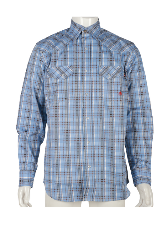 FORGE FR MEN'S PLAID LONG SLEEVE SNAPS SHIRT