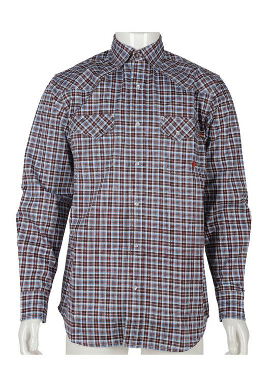 FORGE FR MEN'S PLAID LONG SLEEVE SNAPS SHIRT