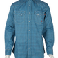 FORGE FR MEN'S Blue PLAID LONG SLEEVE SNAPS SHIRT