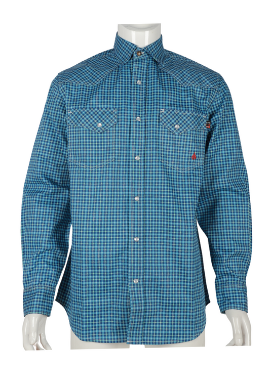 FORGE FR MEN'S PLAID LONG SLEEVE SNAPS SHIRT