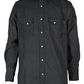 FORGE FR MEN'S Black Double Pocket PLAID LONG SLEEVE SNAPS SHIRT