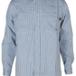 FORGE FR MEN'S Light Blue Double Pocket PLAID LONG SLEEVE SNAPS SHIRT