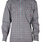 FORGE FR MEN'S Red Double Pocket PLAID LONG SLEEVE SNAPS SHIRT