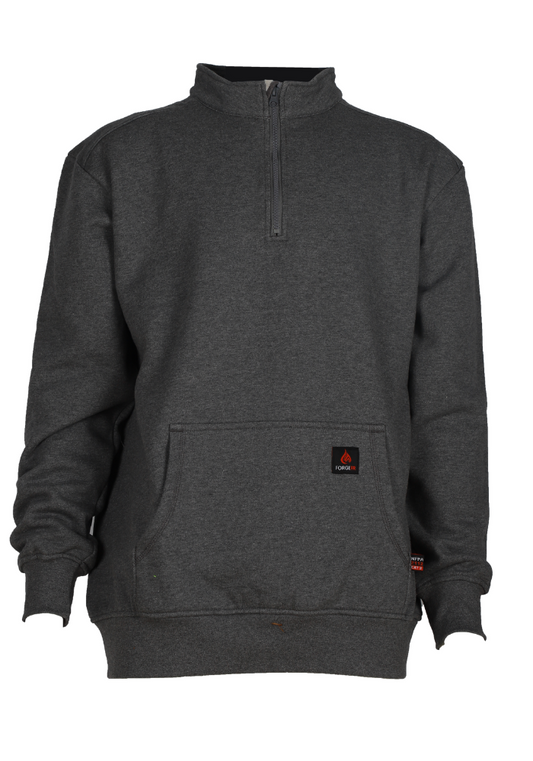 Forge Fr Men's Charcoal Grey High Neck ¼ Zip Sweater