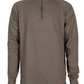 Men's heather brown 1/4 zip tee featuring stretch fabric and aramid sewing, compliant with NFPA 2112 standards.