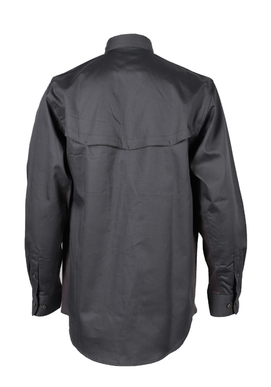 FORGE FR MEN'S GREY RIPSTOP VENT BUTTON SHIRT