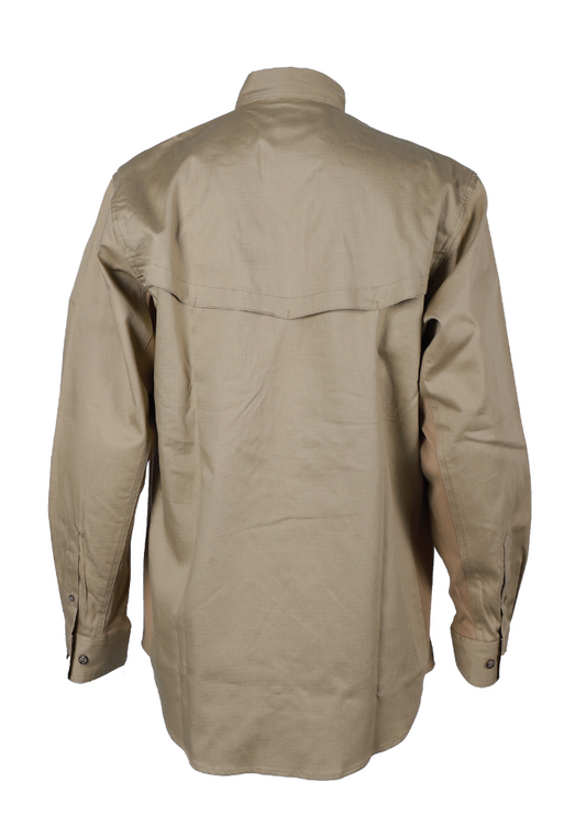 FORGE FR MEN'S KHAKI RIPSTOP VENT BUTTON SHIRT