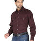 Forge Fr Men's Solid Long Sleeve Burgundy Shirt