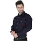 Forge Fr Men's Solid Navy Long Sleeve Shirt