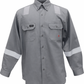 FORGE MEN'S FR BUTTON SOLID SILVER TAPING SHIRT