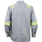 Forge FR Men's Light Grey Button Solid Taping Shirt