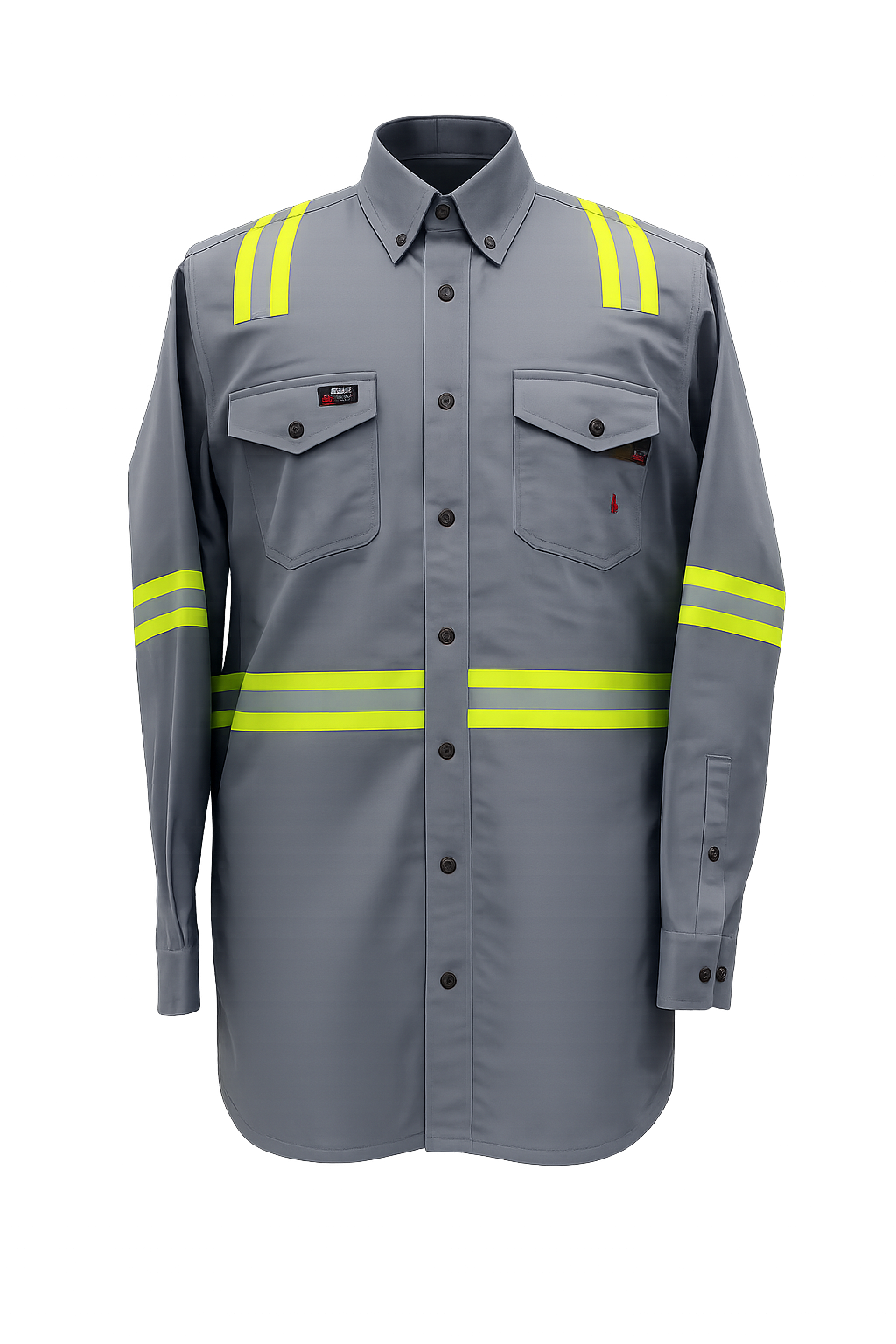 FORGE FR MENS BUTTON SOLID LIGHT GREY X TAPING SHIRT