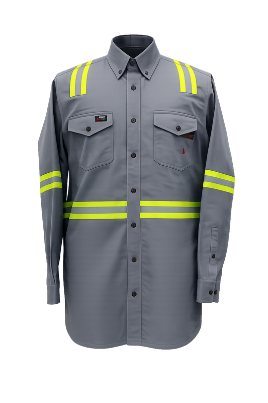FORGE FR MENS BUTTON SOLID LIGHT GREY X TAPING SHIRT
