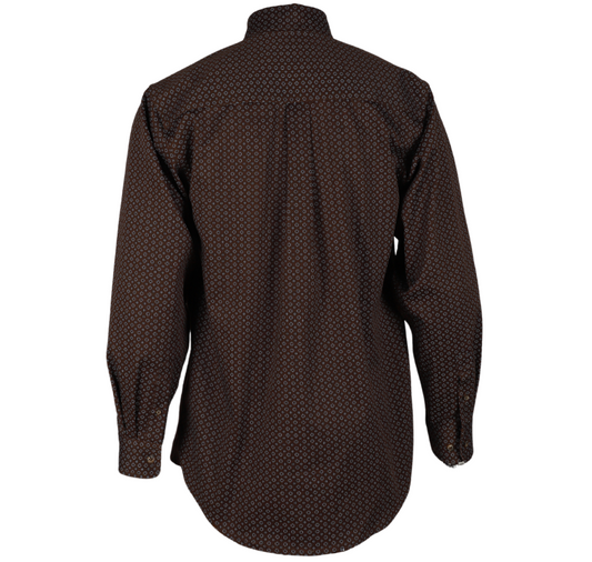 Forge Fr Men's Brown Printed Long Sleeve Shirt