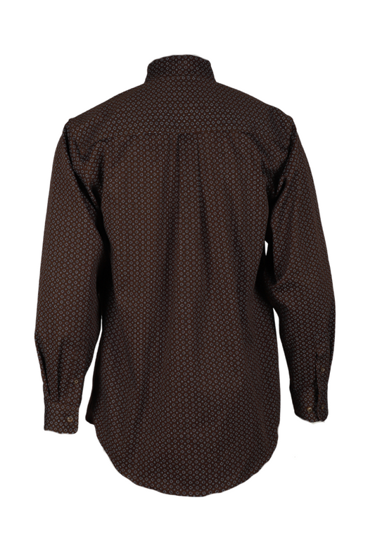 Forge Fr Men's Brown Plaid Printed Long Sleeve Shirt