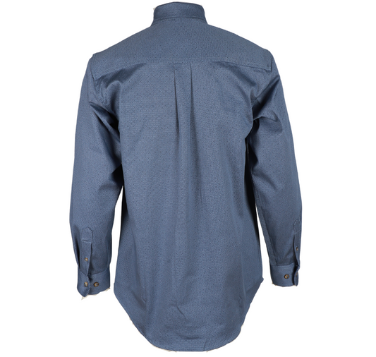 Forge Fr Men's Blue Printed Long Sleeve Shirt