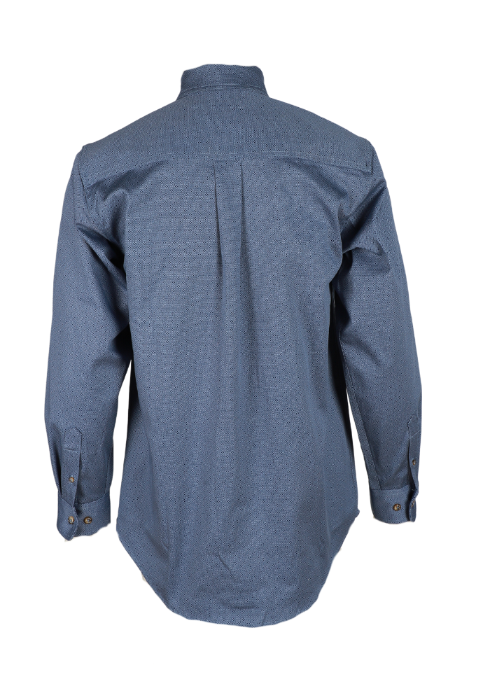 Forge Fr Men's Blue Plaid Printed Long Sleeve Shirt