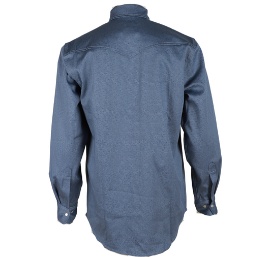 Forge Fr Men's Blue Plaid Printed Long Sleeve Shirt