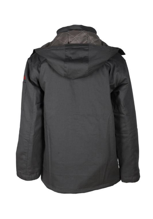 Forge Fr 	Me's Charcoal Grey Ripstop Insulated Jacket With Hood