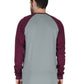 Forge Fr Men's Grey & Burgundy Baseball Long Sleeve T-shirt