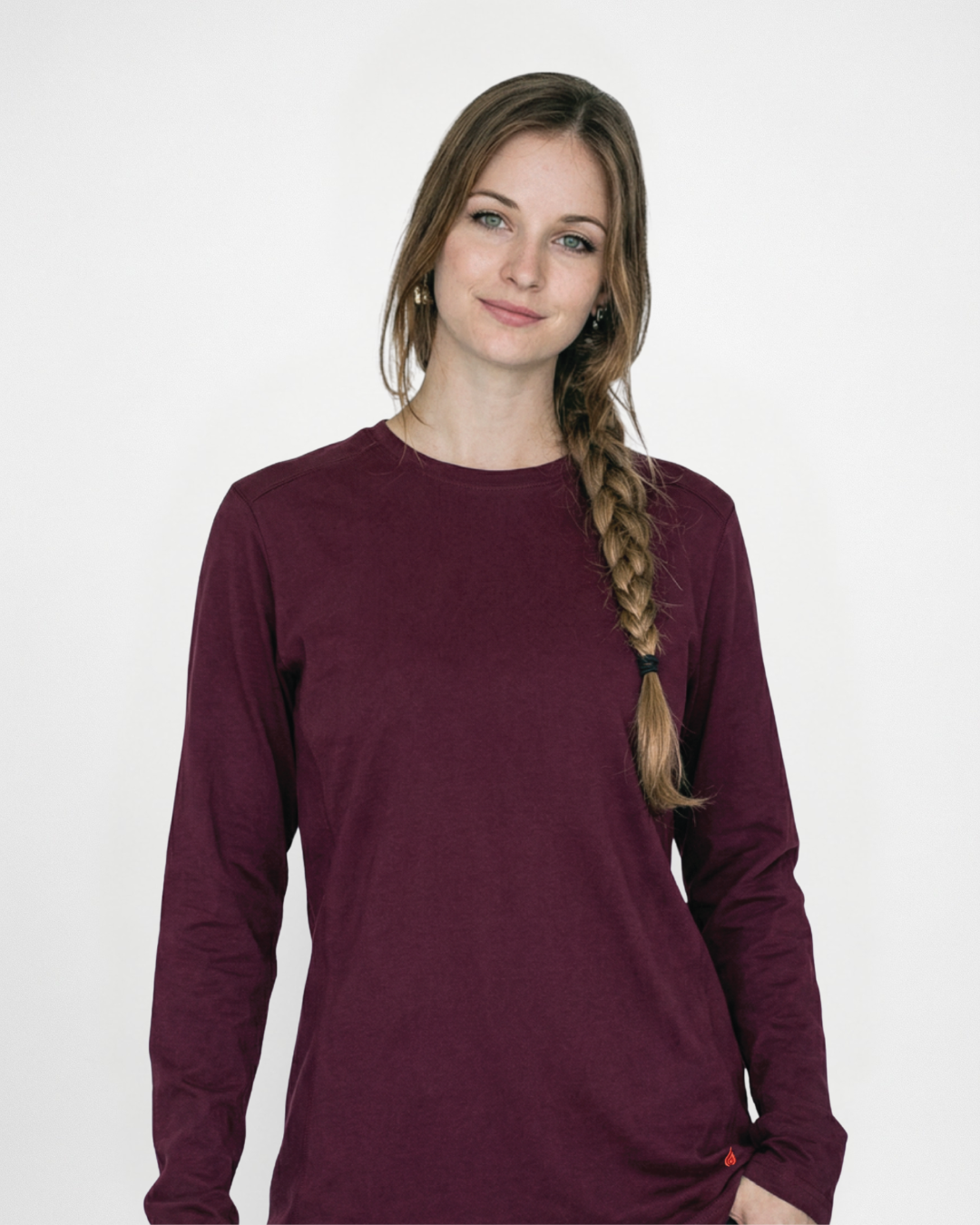 Forge Fr Women's Burgundy Crew Neck T-shirt
