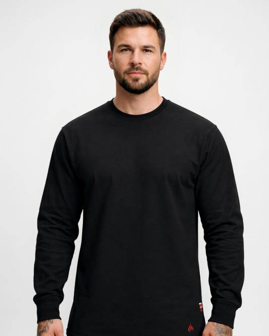 Forge Fr Men's Ripped Framework Black Long Sleeve T-shirt