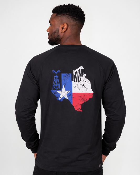 Forge Fr Men's Graphic Printed Dark Blue Long Sleeve T-shirt