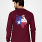 Forge Fr Men's Graphic Printed Burgundy Long Sleeve Crew neck T-shirt