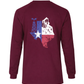 Forge Fr Men's Graphic Printed Burgundy Long Sleeve Crew neck T-shirt