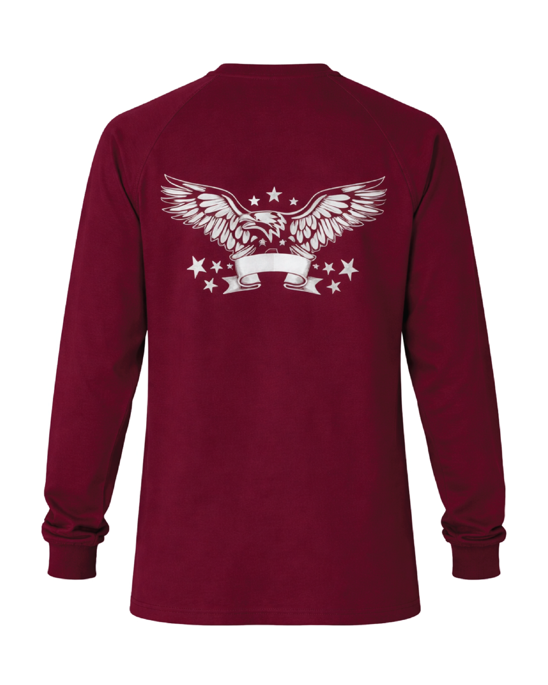 Forge Fr Men's Eagle print Burgundy Long Sleeve T-shirt