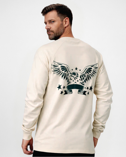 Forge Fr Men's Eagle Print Sand Long Sleeve T-shirt