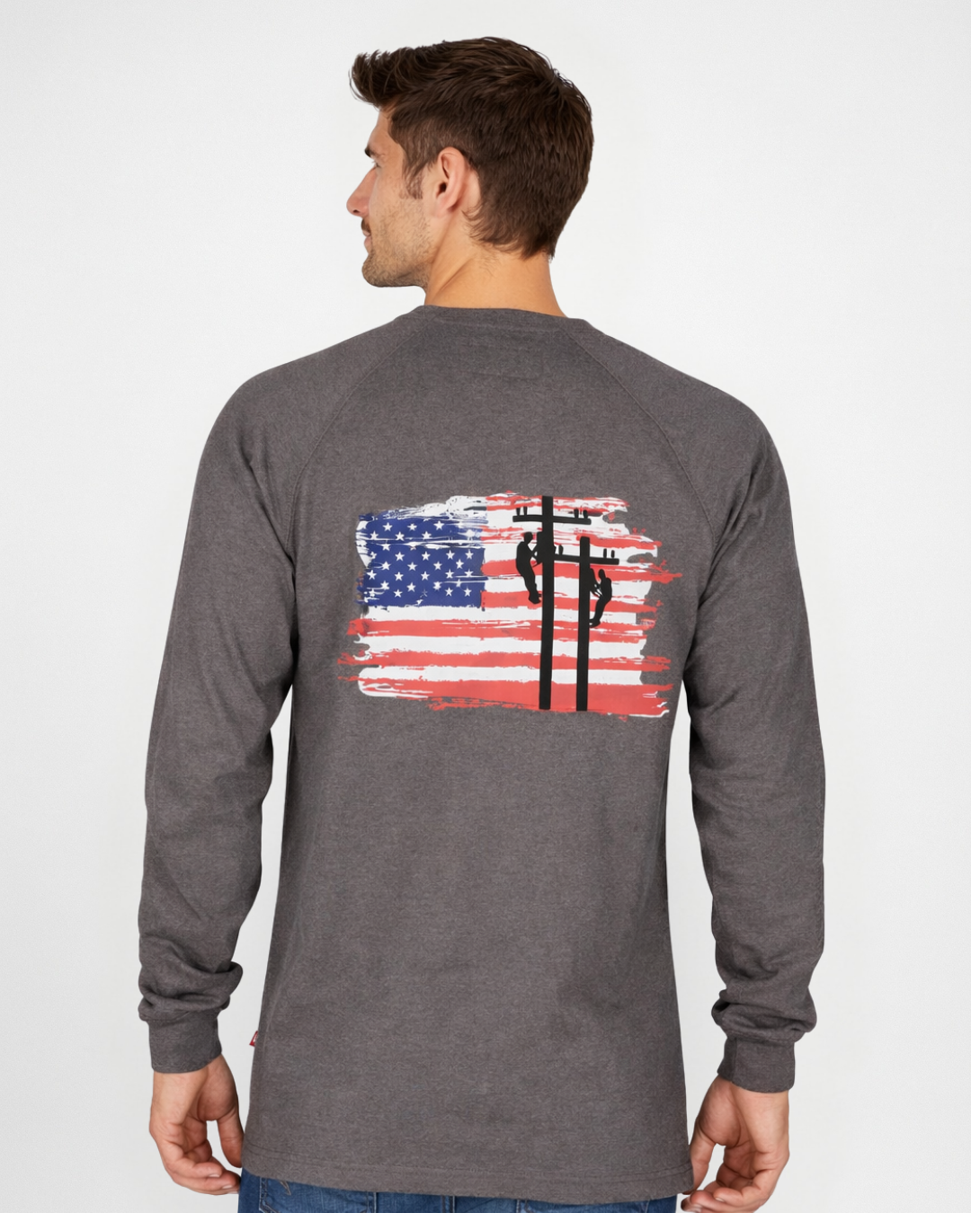 Forge Fr Men's Graphic Printed  Charcoal Grey Long Sleeve T-shirt