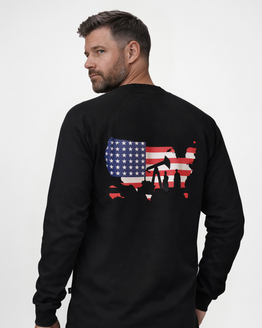 Forge Fr Men's Graphic Printed Jet Black Long Sleeve T-shirt