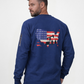 Forge Fr Men's Graphic Printed Ink Blue Long Sleeve T-shirt