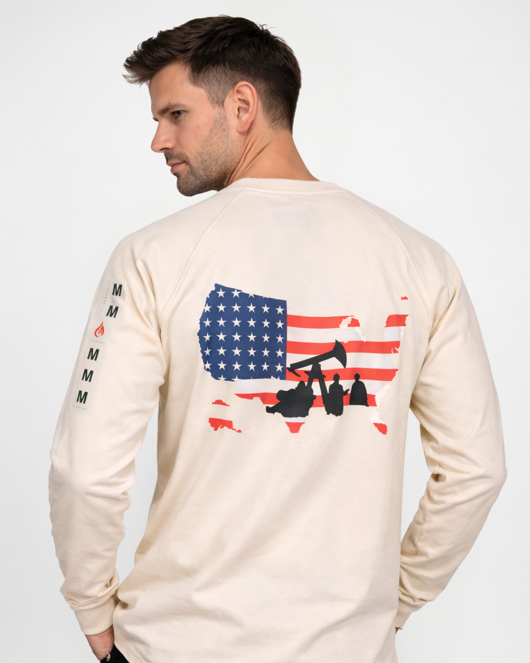 Forge Fr Men's Sand Graphic Printed  Long Sleeve T-shirt