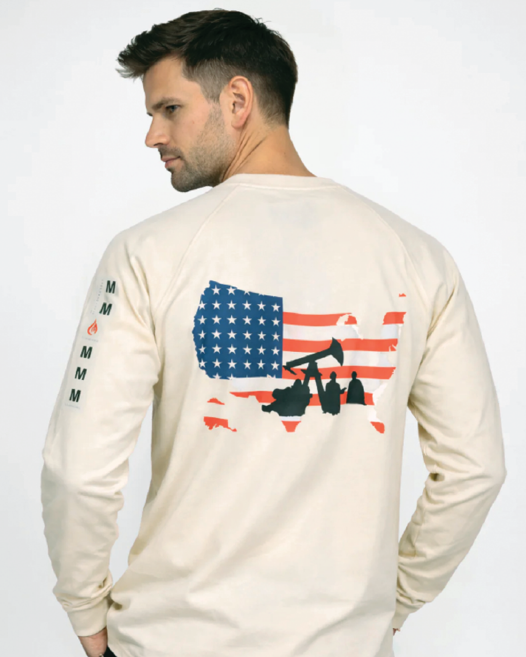 Forge Fr Men's Sand Graphic Printed  Long Sleeve T-shirt