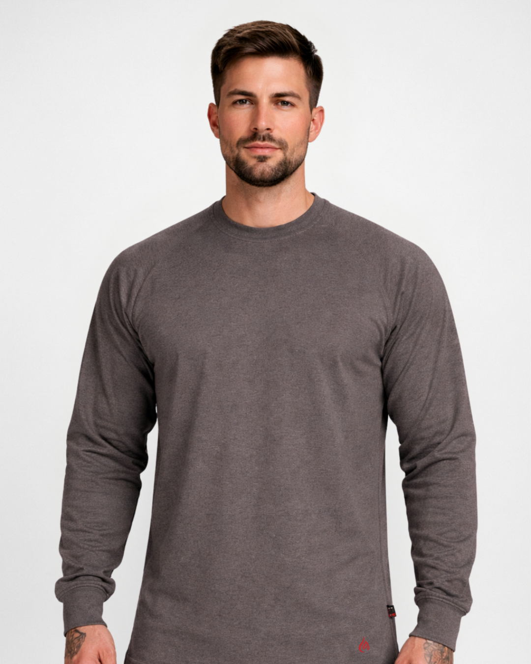 Forge Fr Men's Graphic Printed Charcoal Grey Long Sleeve T-shirt