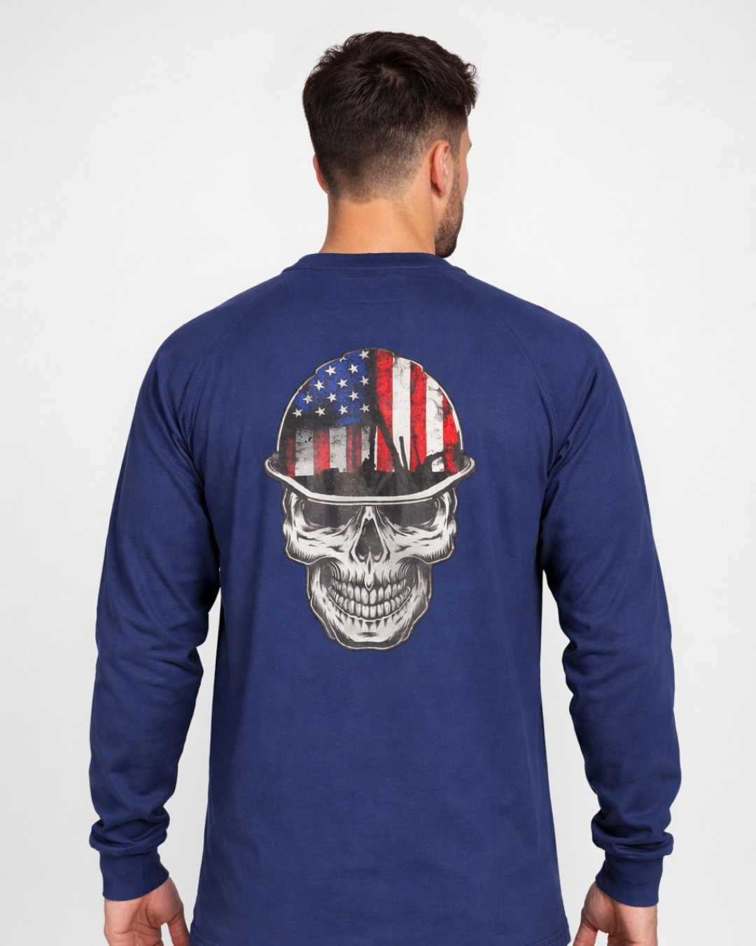 Forge Fr Men's Graphic Printed Indigo Long Sleeve T-shirt