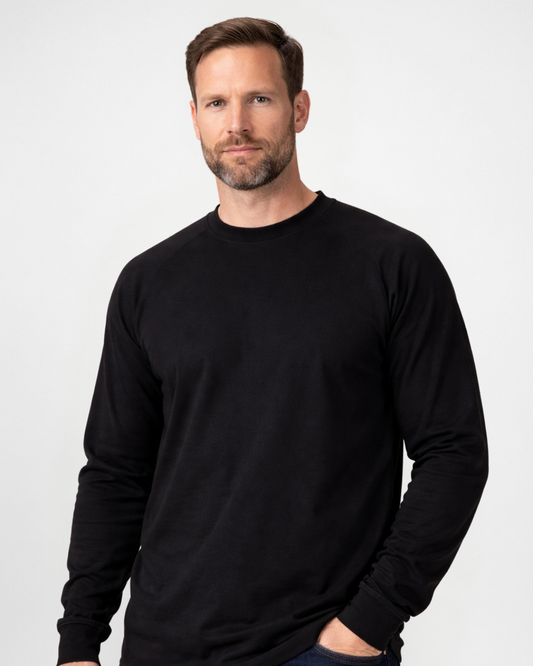 Forge Fr Men's Black Crew Neck Long Sleeve T-shirt