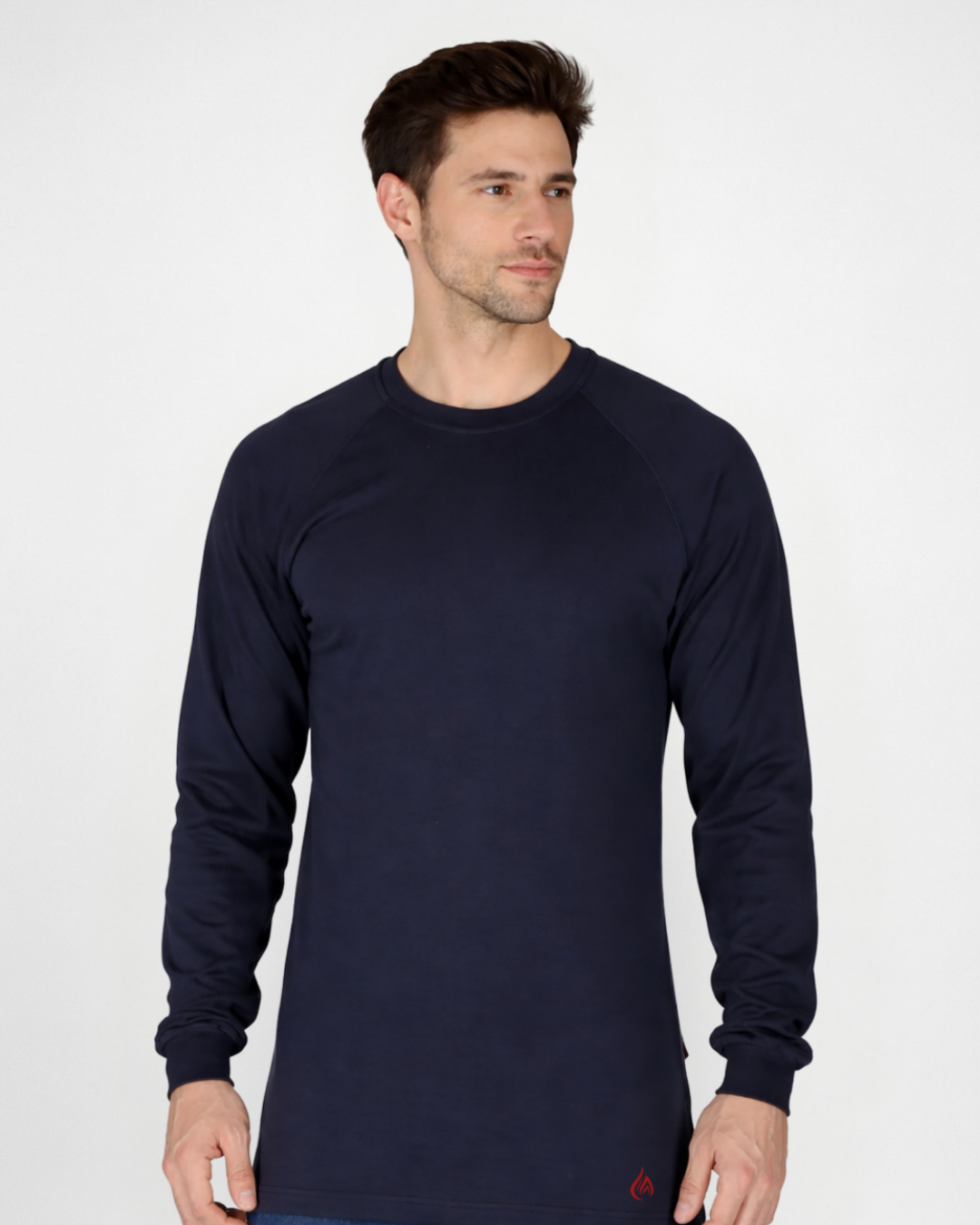 Forge Fr Men's Navy Crew Neck long Sleeve T-shirt