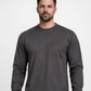 Forge Fr Men's Charcoal Grey Crew Neck Light Weight Long Sleeve T-shirt