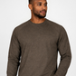 Forge Fr Men's Heather Brown Crew Neck Light Weight Long Sleeve T-shirt