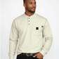 Forge Fr Men's Sand Contrast Stitch Henley Neck Long Sleeve T-shirt