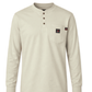 Forge Fr Men's Sand Contrast Stitch Henley Neck Long Sleeve T-shirt
