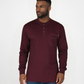 Forge Fr Men's Burgundy Henley Neck Long Sleeve T-shirt