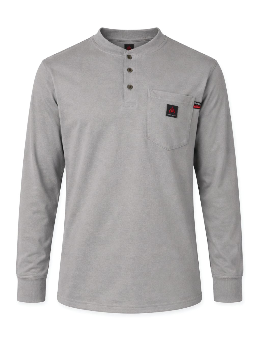 Forge Fr Men's Grey Henley Neck Long Sleeve T-shirt