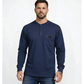 Forge Fr Men's Indigo Henley Neck Long Sleeve T-shirt