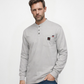 Forge Fr Men's Light Grey Henley Neck Long Sleeve T-shirt