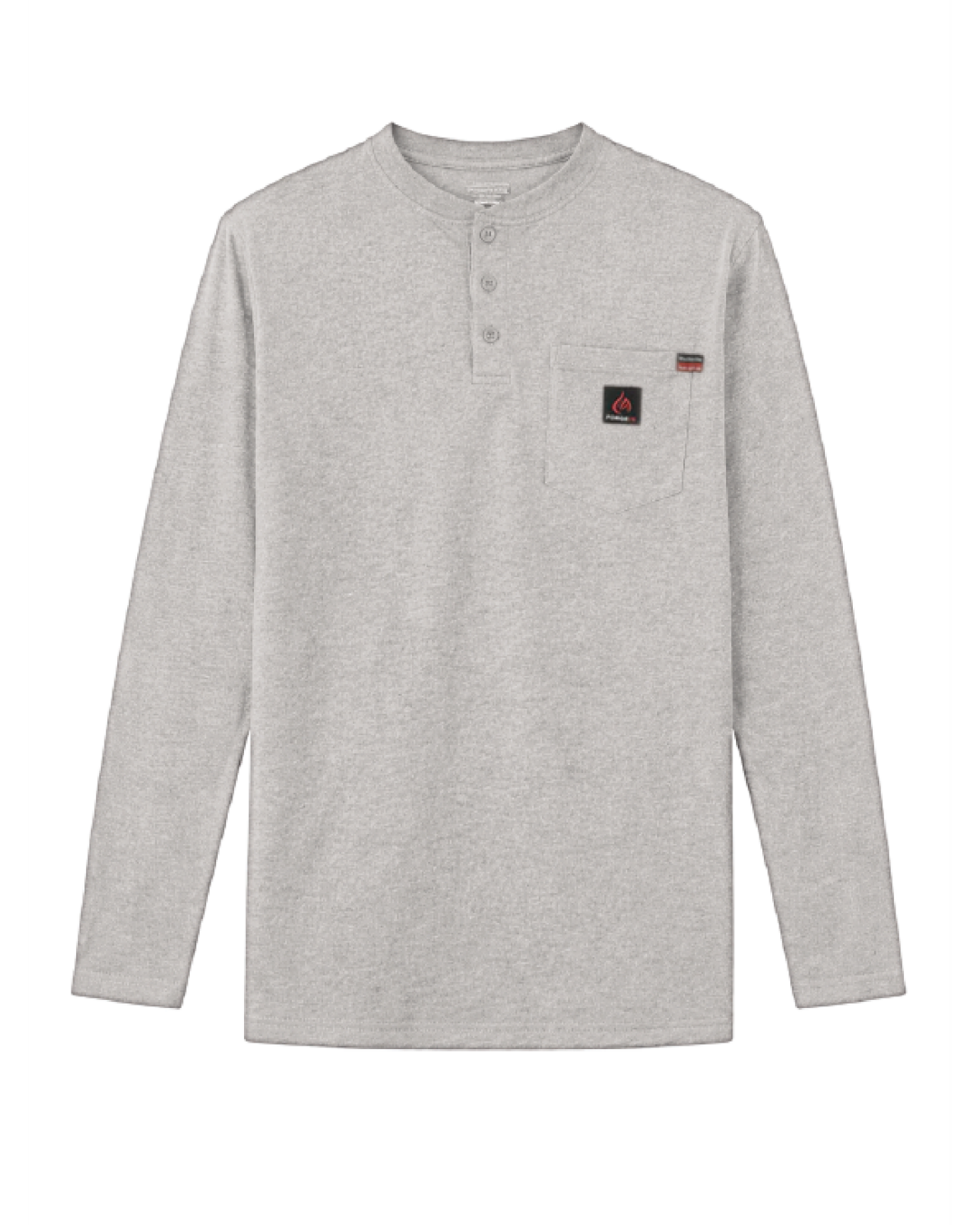 Forge Fr Men's Light Grey Henley Neck Long Sleeve T-shirt