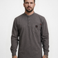 Forge Fr Men's Charcoal Grey Light Weight Henley Tee